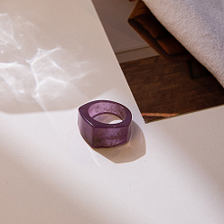 Фиолетовый 1пальцевые кольца из акрила, фиолетовые, внутренний диаметр: 17 мм