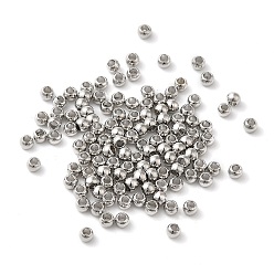 Платина Латунные бусины, без кадмия, без никеля и без свинца, круглые, платина, 2x1.5 мм, отверстие : 1.2 мм