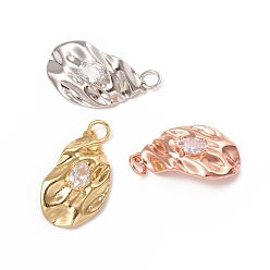 (52) Непрозрачная лаванда Латунные подвески с микропаве из прозрачного кубического циркония, с прыжковых колец, долговечный, слеза, разноцветные, 22.5x14x5.5 мм, переходное кольцо: 5x0.7 мм, внутренний диаметр: 3.6 мм