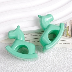 Turquoise Opaque Acrylic Beads, Rocking Horse, Turquoise, 30x40x22mm, Hole: 3mm