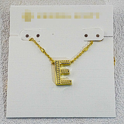 Letter E Латунные инициальные подвески-ожерелья для женщин, золотые, Письмо E, 15.75 дюйм (40 см)
