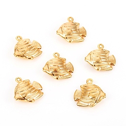 Золотой 304 подвески из нержавеющей стали, рыба, золотые, 17.2x17.3x5.5 мм, отверстие : 1.2 мм