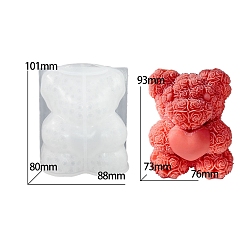 Медведь Силиконовые формы, формы для свечей, формы для литья гипсовой смолы, медведь, 8.8x8x10.1 см