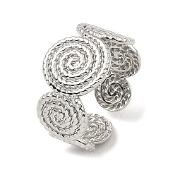 Нержавеющая Сталь Цвет Не тускнеет 304 открытые манжетные кольца из нержавеющей стали, вихревые, цвет нержавеющей стали, размер США 6 3/4 (17.1 мм)