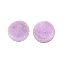 чертополох Гальванизирует естественно druzy кристально кабошоны, плоско-круглые, окрашенные, чертополох, 10x3~6 мм