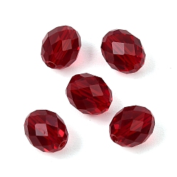 Rojo Oscuro K 9 cuentas de vidrio, imitación de vidrio cuentas de cristal austriaco, oval, facetados, de color rojo oscuro, 8x6 mm, agujero: 1.2~1.4 mm