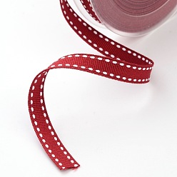 Red Grosgrain Polyester Ribbon, Christmas Ribbon for Gift Packings, Red, 3/8 inch(9mm), about 100yards/roll(91.44m/roll)