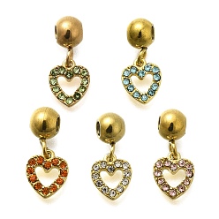 (52) Непрозрачная лаванда 304 из нержавеющей стали амулеты горный хрусталь, ионное покрытие (ip), сердце прелести, разноцветные, 7x6.5x1.5 мм, отверстие : 0.8 мм