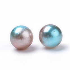 Camel Rainbow Acrylic Imitation Pearl Beads, Gradient Mermaid Pearl Beads, No Hole, Round, Camel, 6mm, about 5000pcs/500g