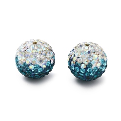 Синий Циркон Градиентный дизайн полимерная глина стразы бусины, круглые, для изготовления брелоков для телефона и принадлежностей для изготовления ювелирных изделий, синий циркон, 16.5 мм, отверстие : 1.8 мм