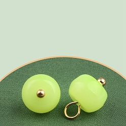 Желто-Зеленый Подвески из смолы, стручок из лотоса, имитация нефрита, желто-зеленый, 13.5x10 мм