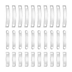 Нержавеющая Сталь Цвет 30шт 3 стили 304 и 201 подвески из нержавеющей стали, прямоугольник ссылки, цвет нержавеющей стали, 24.5~38.5x4~7x0.5~4 мм, отверстие : 3~4x2~4 мм, 10 шт / стиль
