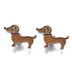 Верблюжий Сплавочные брошки, эмалевый штифт, с клатчем-бабочкой, собака, платина, верблюжие, 23x33x2 мм, штифты : 1 мм