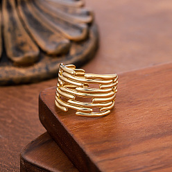 Золотой 304 открытые кольца манжеты из нержавеющей стали, бастион, золотые, внутренний диаметр: 15~20 мм