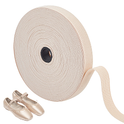 Blé Bandes élastiques en polyester, plat, pour la fabrication de chaussures, blé, 20mm, environ 19.69 yards (18m)/rouleau