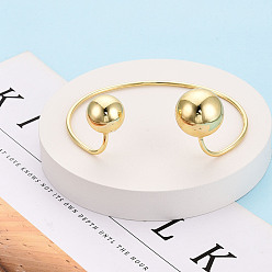 Настоящее золото 18K Латунные браслеты-манжеты для женщин, круглые, реальный 18 k позолоченный, 5/8 дюйм (1.6 см) ~ 3/4 дюйм (2 см), внутренний диаметр: 2-7/8 дюйм (7.3 см)