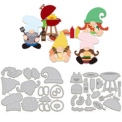 Human Углеродистая сталь разрезает трафареты, для diy scrapbooking, Фотоальбом, декоративная бумага для тиснения, цвет нержавеющей стали, карлик, 93~106x120~148x0.8 мм, 2 шт / комплект