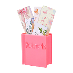 Pink Пластиковый держатель для закладок в форме книги, розовые, 85x44x85 мм, внутренний диаметр: 69x35 мм
