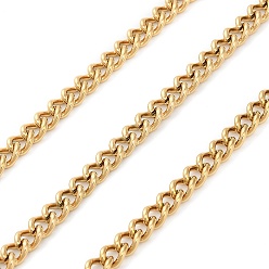 Золотой 316l хирургические цепи из нержавеющей стали, несварные, ионное покрытие (ip), с катушкой, золотые, 6x4.5x1.2 мм