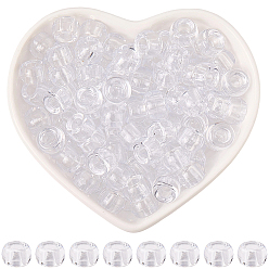 Прозрачный 800cs прозрачные пластиковые бусины, баррель, прозрачные, 9x6 мм, отверстие : 3.8 мм