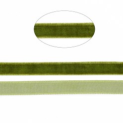Vert Olive Foncé Ruban de velours simple face, vert olive foncé, 3/8 pouces (9.5~10 mm), à propos de 50yards / roll (45.72m / roll)