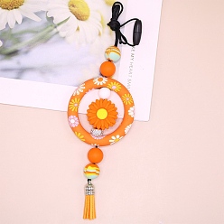 Flower Silicone Beads Big Pendants, Flower, 19.29x2.56 inch(49x6.5cm)