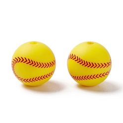 Золотистый Силиконовые бусины, бейсбол, золотые, 14.5x14 мм, отверстие : 2 мм