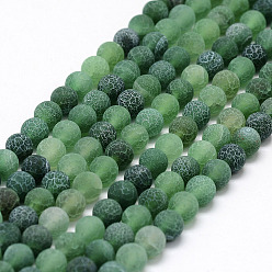 Зеленый Матовое природные агат бисер пряди, круглые, окрашенная и подогревом, зелёные, 10 мм, отверстие : 1 мм, около 38 шт / нитка, 14.2 дюйм