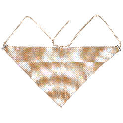 Light Gold Треугольные литые головные уборы маскарадные маски, маска для лица с кисточками из хрусталя и страз, с застежкой омар коготь, золотой свет, 835 мм