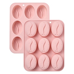 Pink 2Pcs Coffee Bean Silicone Molds, Pink, 17.2×13.5×2.2cm