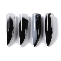 Черный Прозрачный лак окрашенные стеклянные подвески, формы пули, чёрные, 37.5~38.5x10.5~11.5x10.5~11 мм, отверстие : 1.4 мм