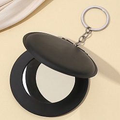 Черный Брелки из искусственной кожи, украшения для сумок и кошельков, зеркало, плоско-круглые, чёрные, 13x8 см