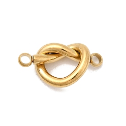 Золотой 304 подвески из нержавеющей стали, сердечные узлы, ионное покрытие (ip), золотые, 9x17x5 мм, отверстие : 1.8 мм