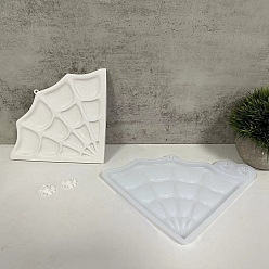 Треугольник Силиконовые формы для подставок под стаканы серии «Хэллоуин», изготовление ювелирных изделий из эпоксидной смолы, белые, треугольные, 175x246x11.5 мм