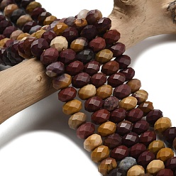 Моокаит Природные mookaite бисер нитей, граненые, рондель, 8x5.5 мм, отверстие : 1.2 мм, около 69 шт / нитка, 15.16'' (38.5 см)