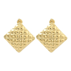 Настоящее золото 14K Ионное покрытие (ip) 304 серьги-гвоздики из нержавеющей стали, ромб, реальный 14 k позолоченный, 32.5x32.5 мм