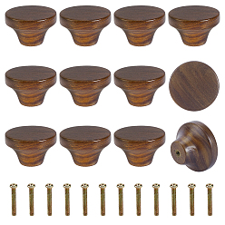 Верблюжий Круглые деревянные ручки для ящиков, с винтом, верблюжие, 40.5x24.5 мм