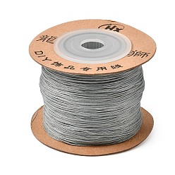 Silver Nylon Chinese Knotting Cord, Braided Thread for Jewelry Making Macrame Craft, Silver, 0.6mm, about 109.36 yards(100m)/roll