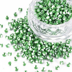 Sea Green 8/0 Glass Seed Beads, Opaque Colours Seep, Sea Green, 3mm, hole:1mm