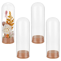 Прозрачный Стеклянный купол, декоративная витрина, Террариум в форме колокольчика с пробковым основанием, для подарка своими руками сохраненного цветка, прозрачные, 51x147 мм