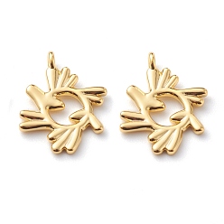 Echt 18 k vergoldet Messing Anhänger & Charms, langlebig überzogen, adinkra symbole bi nka bi, echt 18 k vergoldet, 16.5x13.5x1.3 mm, Bohrung: 1.5 mm