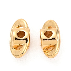 Настоящее золото 18K Латунные бусины, без кадмия, без никеля и без свинца, овальные, реальный 18 k позолоченный, 7.5x3.5x3.5 мм, отверстие : 1.2 мм