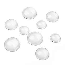 Clear Transparent Glass Cabochons, Half Round/Dome, Mixed Style, Clear, 20~30x6~8mm
