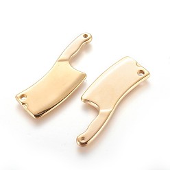 Золотой 304 соединительные звенья нержавеющие, ионное покрытие (ip), кухонный нож, золотые, 53x20x3 мм, отверстие : 2.5~3.5 мм