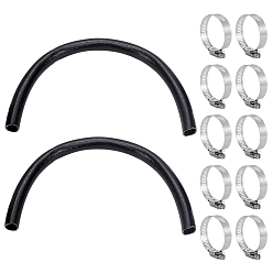 Black 1M Hollow Round PVC Cords, with 10Pcs 304 Stainless Steel Adjustable Worm Gear Hose Clamps, Black, 48mm, Hole: 38mm, about 1.09 Yards(1m)/Set