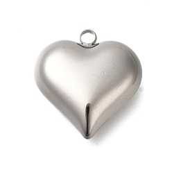 Нержавеющая Сталь Цвет Антикоррозийные 304 подвески из нержавеющей стали, шарма сердца, цвет нержавеющей стали, 19x18x7.5 мм, отверстие : 2 мм