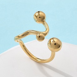 Золотой 304 круглые женские манжеты из нержавеющей стали, золотые, внутренний диаметр: 18 мм