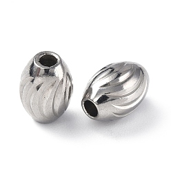 Edelstahl Farbe Anlaufgeschützt 201 Edelstahlperlen, Fass, Edelstahl Farbe, 8x6 mm, Bohrung: 1.8 mm