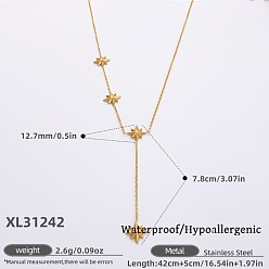 Звезда 316Ожерелья из хирургической нержавеющей стали с Y-образными кисточками для женщин, реальный 18 k позолоченный, звезда, 16.54 дюйм (42 см), удлинитель 50мм, Кулон : длиной 78 мм 