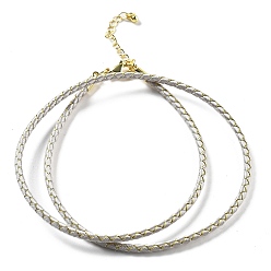 Белый Дым Изготовление плетеных ожерелий из полиэфирного шнура, с латунной фурнитурой , нержавеющая сталь застежками, долговечный, золотые, серый, 18-3/4 дюйм (47.5 см)